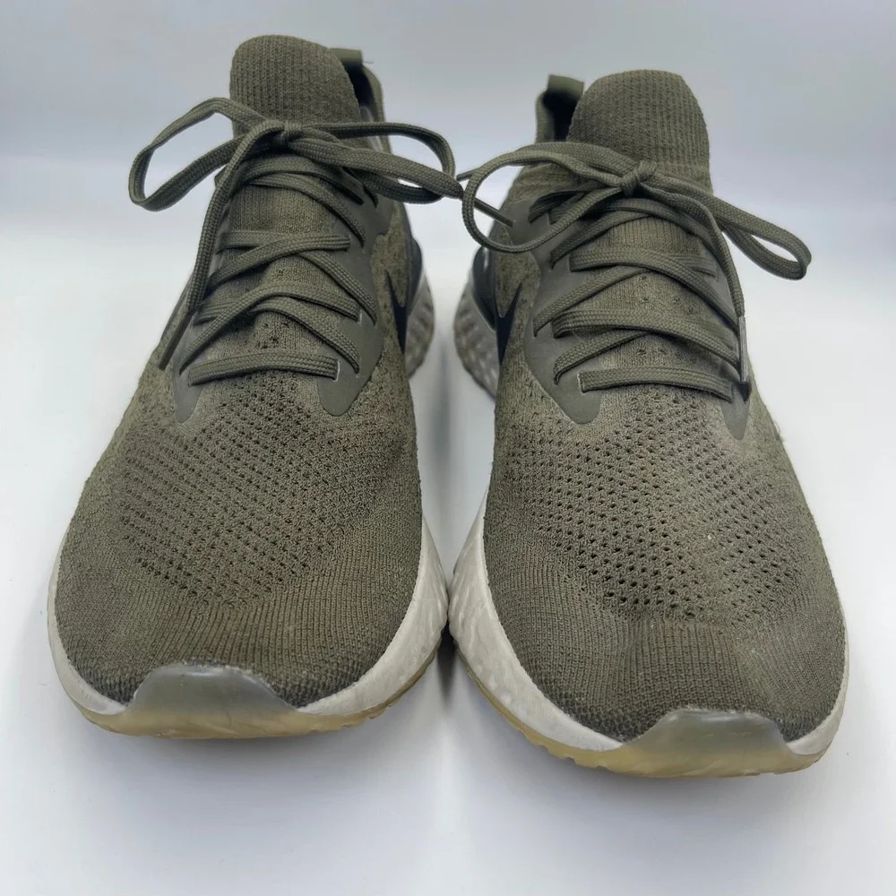 Nike Epic React Flyknit Men's 12 Olive Green Running Shoes AQ0067-300